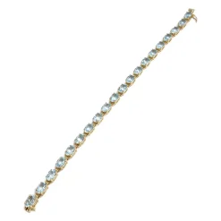 Bracelet d'occasion or 750 jaune topazes bleues traitées 19cm
