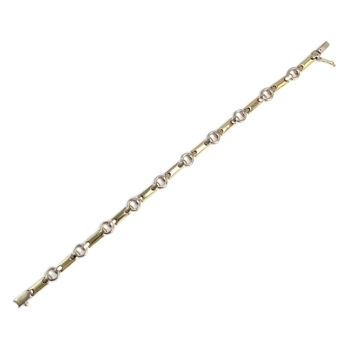 Bracelet d'occasion 2 ors 585 maille fantaisie