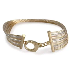 Bracelet d'occasion 3 ors 750  maille fantaisie