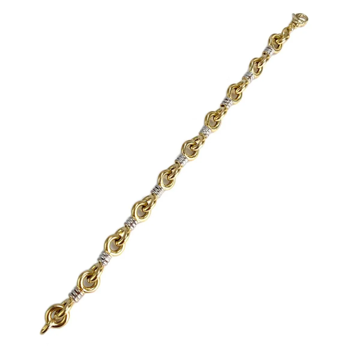 Bracelet d'occasion 2 ors 750 maille fantaisie