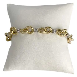 Bracelet d'occasion 2 ors 750 maille fantaisie