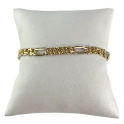 Bracelet d'occasion or 750 2 tons maille fantaisie