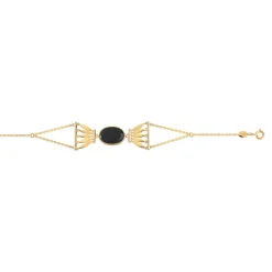 Bracelet doré acrylique noir