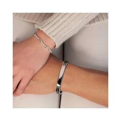 Bracelet identité acier acrylique personnalisable 19 cm