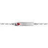Bracelet identité argent 925 coeur maille alternée personnalisable 16 cm
