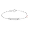 Bracelet identité argent 925 coeurs laque blanche et rouge personnalisable 16 cm