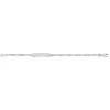 Bracelet identité or 375 blanc maille alternée personnalisable 14 cm