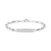 Bracelet identité or 375 blanc maille grain de café personnalisable 14 cm