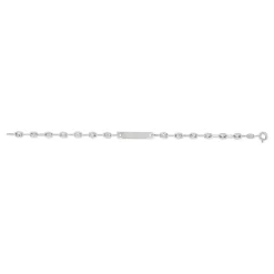 Bracelet identité or 375 blanc maille grain de café personnalisable 14 cm