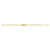 Bracelet identité or 375 jaune maille grain de café personnalisable 14 cm