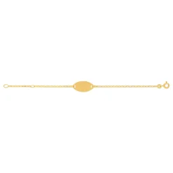 Bracelet identité or jaune 375 personnalisable maille marine 13 cm