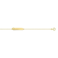 Bracelet identité or 375 jaune personnalisable étoile ajourée coeur 14 cm