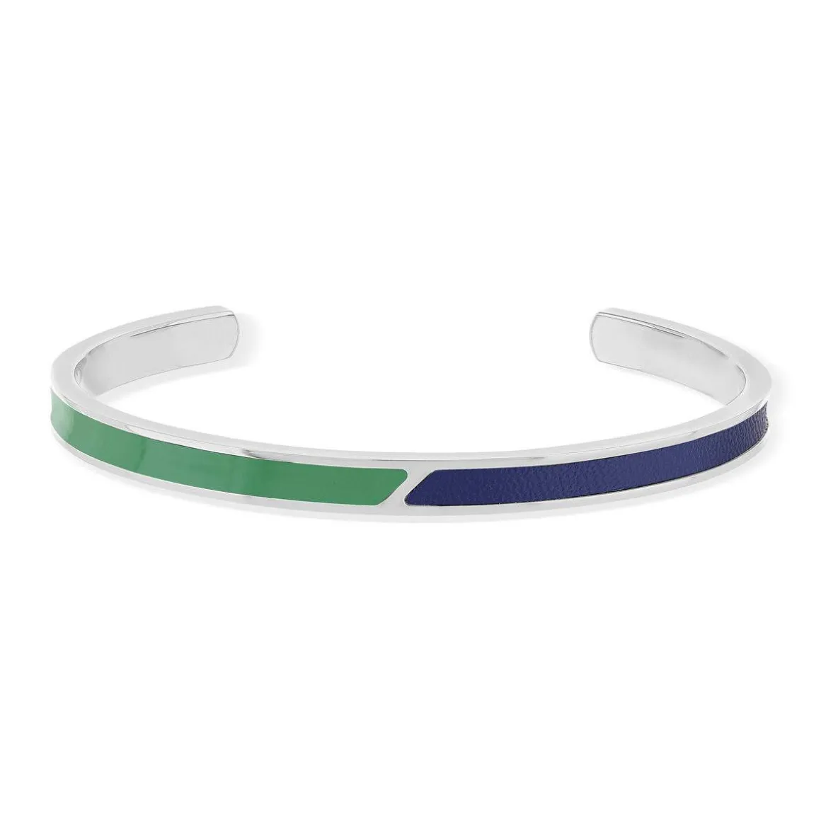 Bracelet jonc acier laqué bleu 6cm