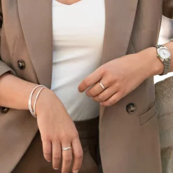 Bracelet jonc argent 925 3 anneaux entrelacés