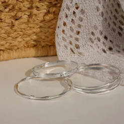 Bracelet jonc argent 925 3 anneaux entrelacés