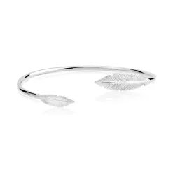 Bracelet jonc argent 925 plumes