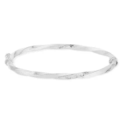 Bracelet jonc argent 925 torsadé motifs