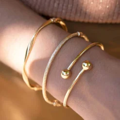 Bracelet jonc articulé or 375 jaune