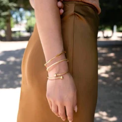Bracelet jonc articulé or 375 jaune