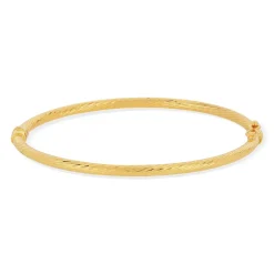 Bracelet jonc or 375 jaune strié