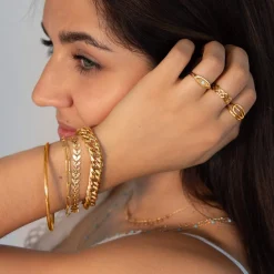 Bracelet jonc plaqué or
