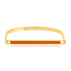 Bracelet jonc plaqué or laque orange 6cm