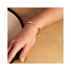 Bracelet jonc poli plaqué or rose 17 cm