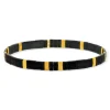 Bracelet élastique perles japonaises MIYUKI en verre émaillé ton noir et doré