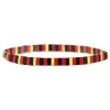 Bracelet élastiques perles japonaises MIYUKI en verre émaillé ton rouge noir et doré 17cm