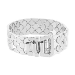 Bracelet maille argent écailles 18cm