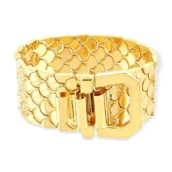 Bracelet maille plaqué or jaune écailles 18cm