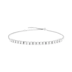 Bracelet or blanc 750 diamants 18,5 cm