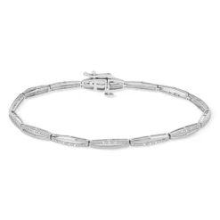 Bracelet or 375 blanc diamants 18 cm