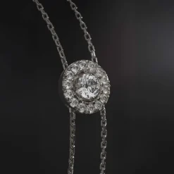 Bracelet or 750 blanc entourage diamant DSI2 18cm