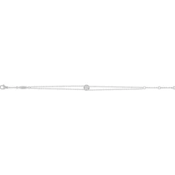 Bracelet or 750 blanc entourage diamant DSI2 18cm