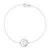 Bracelet or blanc 375, perle de culture de Chine, diamants. Longueur 19 cm.