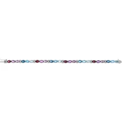 Bracelet or 750 blanc pierres fines et diamants 19 cm