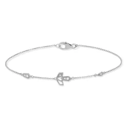 Bracelet or blanc 375 zirconias 19 cm