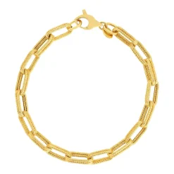 Bracelet or jaune 375 double chaîne maille ovale