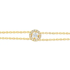 Bracelet or 750 jaune entourage diamant DSI2 18cm