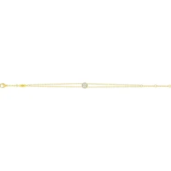 Bracelet or 750 jaune entourage diamant DSI2 18cm