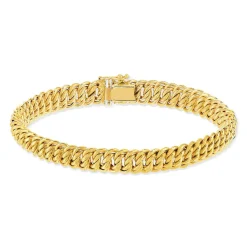 Bracelet or 750 jaune maille américaine 19 cm