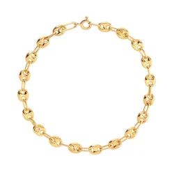 Bracelet or 375 jaune maille grain de café 18,5 cm