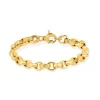 Bracelet or 750 jaune mailles ovales alternées 18 cm