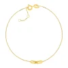 Bracelet or jaune 375, 2 maillons entremêlés ovales. Longueur 19 cm.