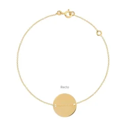 Bracelet or 375 jaune médaille personnalisable 18 cm