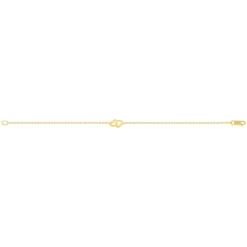 Bracelet or 750 jaune motif coeur 18cm