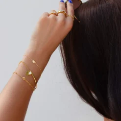Bracelet or 375 jaune, motif grain de café 18cm