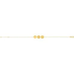 Bracelet or 375 jaune motif nids d'abeilles 19cm