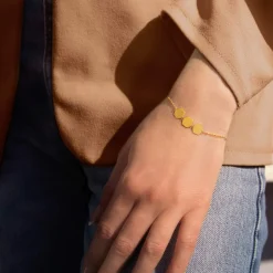 Bracelet or 375 jaune motif nids d'abeilles 19cm